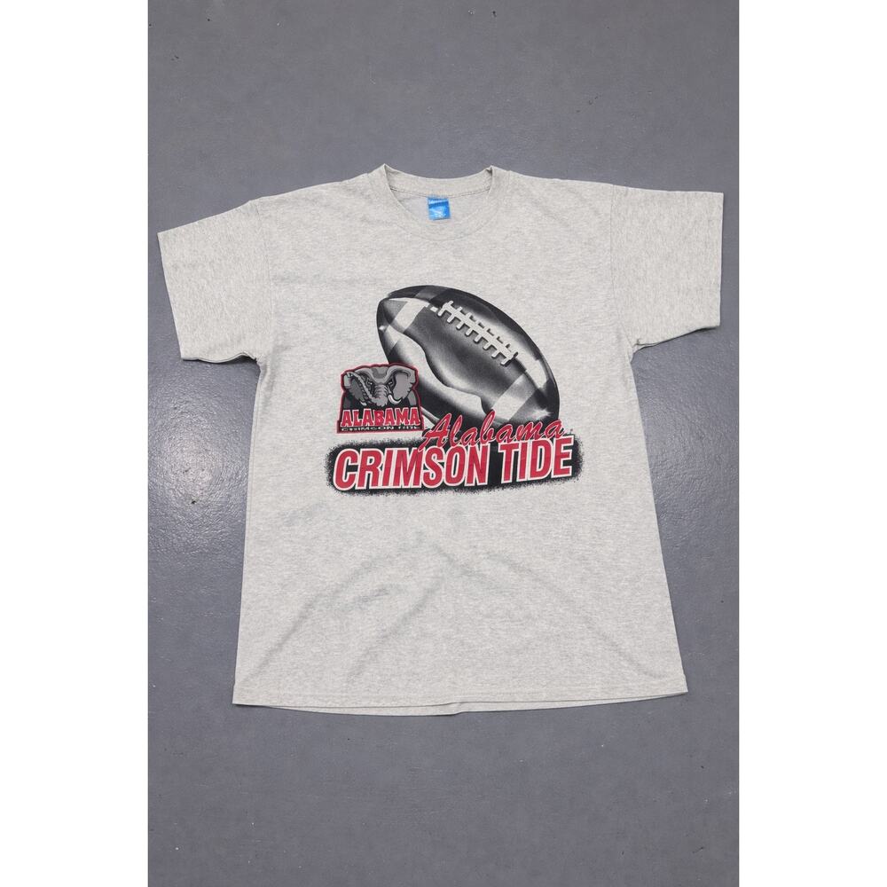 Vintage 90s Alabama Crimson Tide Football Single‎ Stitch T-Shirt XL NCAA Grey